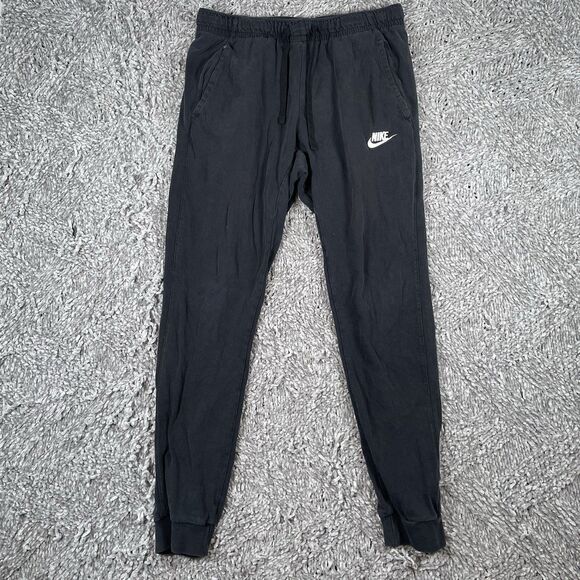 Nike Jogger Pants Men's Size Small Black Sweatpants Lounge Activewear Drawstring - Picture 1 of 8